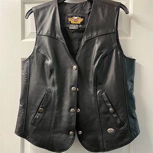 Harley‎ Davidson Women’s L Genuine Leather Motorcycle Vest Large